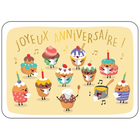 Carte d'anniversaire cupcakes cartes d'art