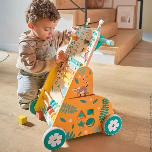 chariot de marche tropik janod multi activités apprentissage de la marche